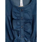 Generic Girl's Denim-Cotton Floral Printed Sleeveless Round Neck Dress (Multicolor) - Image 3