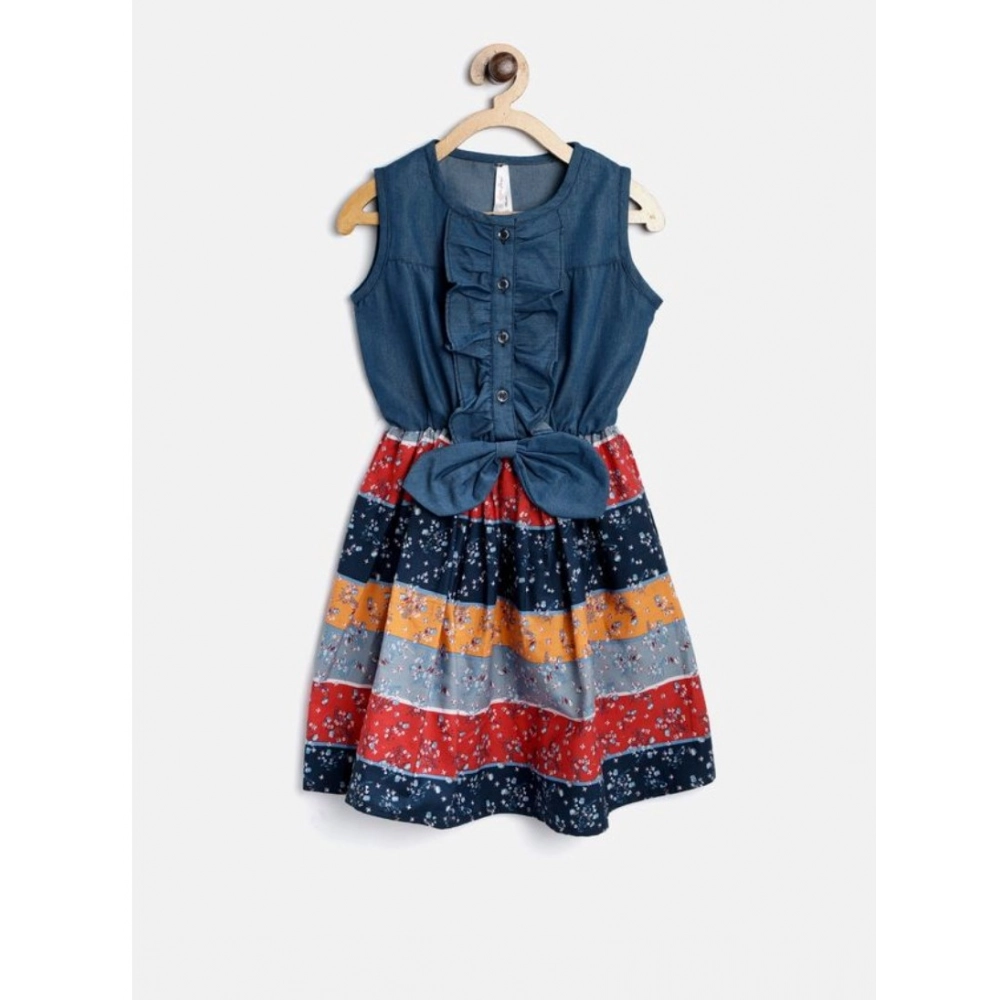 54535920222_7dca7e72c9_o_d-1000x1000-1.webp Generic Girl's Denim-Cotton Floral Printed Sleeveless Round Neck Dress (Multicolor) - Image 1