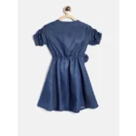 Girls Blue Denim Dress - Angle 4