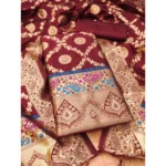 Printed Banarasi Silk Salwar Suit Material