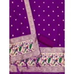 Generic Women's Banarasi Silk Printed Unstitched Salwar Suit Material With Dupatta (Purple, 3Mtrs) - Image 3