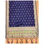 Generic Women's Banarasi Silk Printed Unstitched Salwar Suit Material With Dupatta (Navy Blue, 3Mtrs) - Image 2