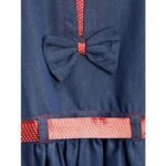 Generic Girl's Denim Solid Sleeveless Round Neck Dress (Blue) - Image 3