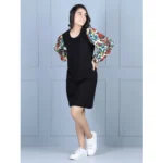 Generic Girl's Polyester Printed Long Sleeve Round Neck Dress (Multicolor) - Image 4
