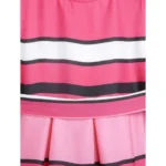 Generic Girl's Satin Striped Sleeveless Round Neck Dress (Pink) - Image 3