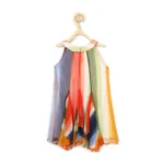 Generic Girl's Chiffon Graphic Sleeveless Round Neck Dress (Orange) - Image 3