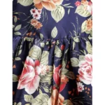 Generic Girl's Polyester  Net Net Inset Sleeveless Round Neck Dress (Navy Blue) - Image 3