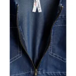 Generic Girl's Denim Floral Printed Bell Sleeve Halter Neck Dress (Blue) - Image 3