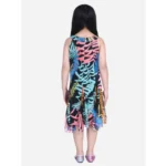 Generic Girl's Polyester Crepe Floral Printed Sleeveless Round Neck Dress (Multicolor) - Image 3