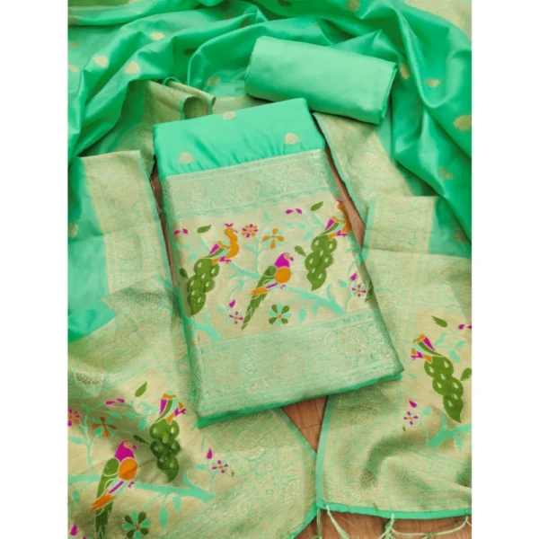 Sea Green Banarasi Silk Salwar Suit Material