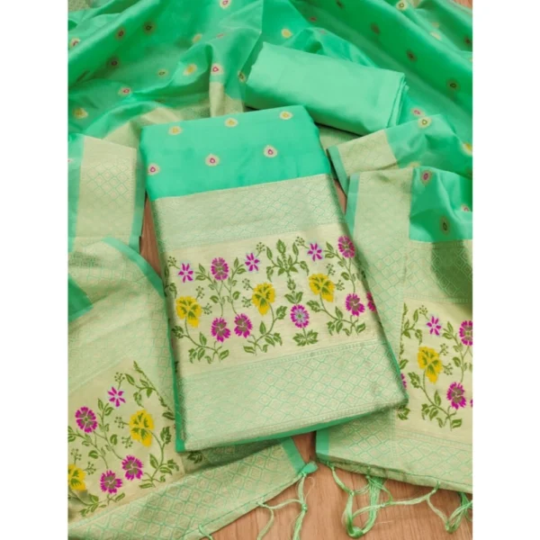 Sea Green Banarasi Silk Salwar Suit Material