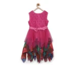 Generic Girl's Polyester  Net Floral Printed Sleeveless Round Neck Dress (Multicolor) - Image 4