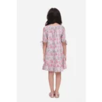 Girls Pink Floral Dress - Angle 3