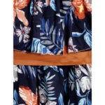 Generic Girl's Polyester Crepe Floral Printed Bell Sleeve Cold Shoulder Neck Dress (Multicolor) - Image 3