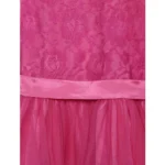 Generic Girl's Polyester  Net Floral Printed Sleeveless Round Neck Dress (Multicolor) - Image 3