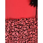 Generic Girl's Polyester Crepe Embellished Short Sleeve Round Neck Dress (Pink) - Image 3