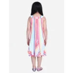 Generic Girl's Polyester Crepe Striped Sleeveless Round Neck Dress (Multicolor) - Image 3