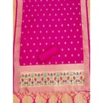 Generic Women's Banarasi Silk Printed Unstitched Salwar Suit Material With Dupatta (Pink, 3Mtrs) - Image 2