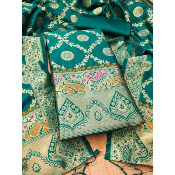 Printed Banarasi Silk Salwar Suit Material