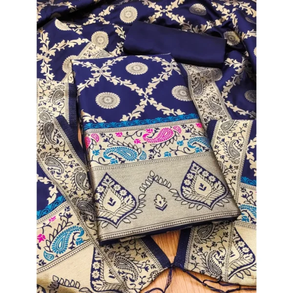 Printed Banarasi Silk Salwar Suit Material