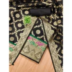 Generic Women's Banarasi Silk Printed Unstitched Salwar Suit Material With Dupatta (Black, 3Mtrs) - Image 4