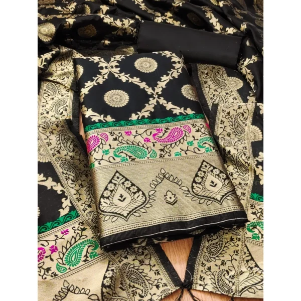 Printed Banarasi Silk Salwar Suit Material