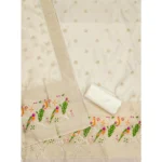 Generic Women's Banarasi Silk Printed Unstitched Salwar Suit Material With Dupatta (White, 3Mtrs) - Image 3