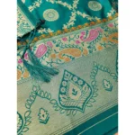 Generic Women's Banarasi Silk Printed Unstitched Salwar Suit Material With Dupatta (Rama, 3Mtrs) - Image 2