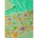 Generic Women's Banarasi Silk Printed Unstitched Salwar Suit Material With Dupatta (Sea Green, 3Mtrs) - Image 2