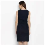 Generic Women's Denim Solid Square Neck Sleeveless Dress (Blue) - Image 4