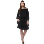 Black Off Shoulder Dress - Angle 3