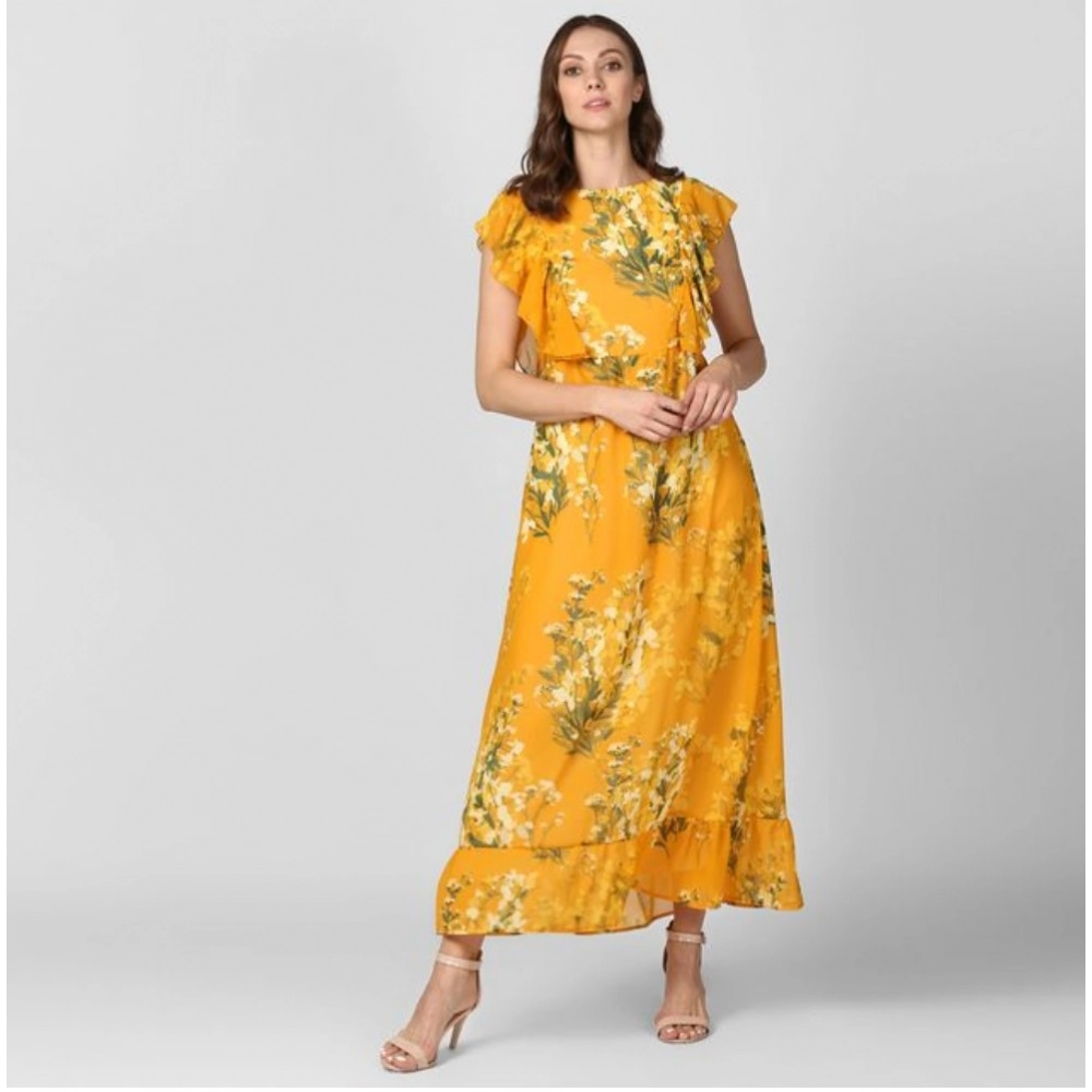 54546330428_f83a736a5e_o-1000x1000-1.webp Generic Women's Polyester Floral Round Neck Butterfly Sleeve Dress (Yellow) - Image 1