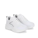 White Women's Casual Mesh Printed Lace-Up Shoes