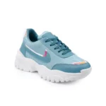 Blue mesh lace-up casual shoes for women