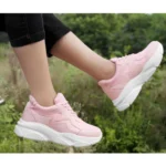 Generic Women's Casual Mesh Printed Lace-Ups Shoes (Pink) - Image 4