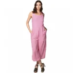 Generic Women's Polyester Striped Sleeveless Jumpsuit (Pink)