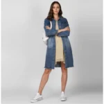 Generic Women's Denim Washed Long Sleeve Jacket (Blue) - Image 3