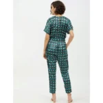 Generic Women's Polyester Polka Short Sleeve Jumpsuit (Green) - Image 4