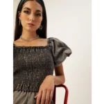 Generic Women's Denim Solid Balloon Sleeve Jumpsuit (Black) - Image 3