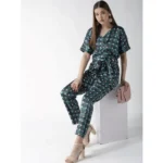 Generic Women's Polyester Polka Half Sleeve Jumpsuit (Green) - Image 3