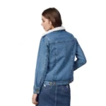 Generic Women's Denim Washed Long Sleeve Jacket (Blue) - Image 4