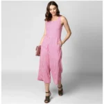 Generic Women's Polyester Striped Sleeveless Jumpsuit (Pink) - Image 3