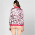 Generic Women's Satin Floral 3/4th Sleeve Jacket (Multicolor) - Image 4