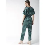 Generic Women's Polyester Polka Half Sleeve Jumpsuit (Green) - Image 4
