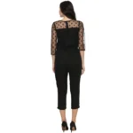 Generic Women's Polyester Self Design 3/4th Sleeve Jumpsuit (Black) - Image 4