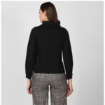 Womens Black Denim Jacket - Angle 4