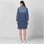 Generic Women's Denim Washed Long Sleeve Jacket (Blue) - Image 4