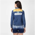 Generic Women's Denim Hand Painted Long Sleeve Jacket (Blue) - Image 4
