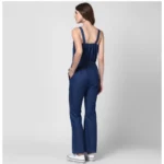 Generic Women's Denim Solid Shoulder Straps Jumpsuit (Blue) - Image 4