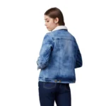 Generic Women's Denim Washed Long Sleeve Jacket (Blue) - Image 4